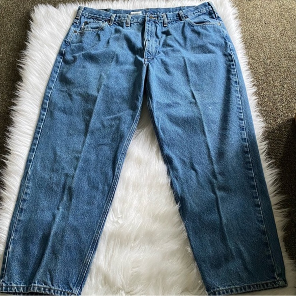 Carhartt Jeans Mens Size 46 X30 Blue Denim Relaxed Fit Work Wear B17 DST